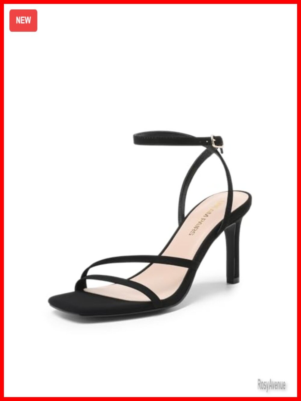 Women's Strappy Stiletto Heeled Sandals Faux Leather Ankle Strap